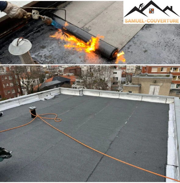 Couvreur zingueur pour travaux d'étanchéité d'une toiture terrasse  