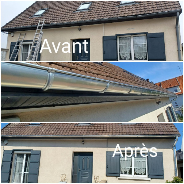 Travaux zinguerie avec pose de gouttière en alu et chéneaux  